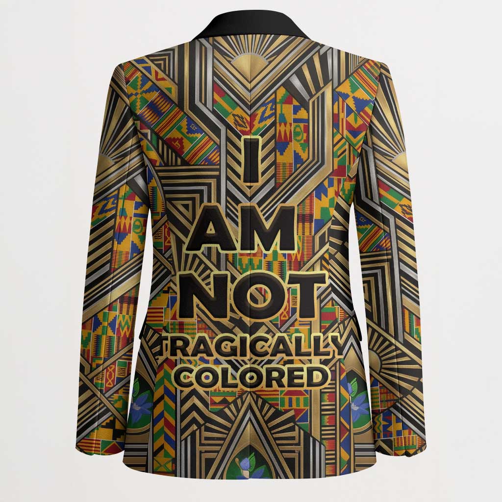 Zora Neale Hurston Blazer Bold Kente and Art Deco Pattern - I Am Not Tragically Colored - African Pride