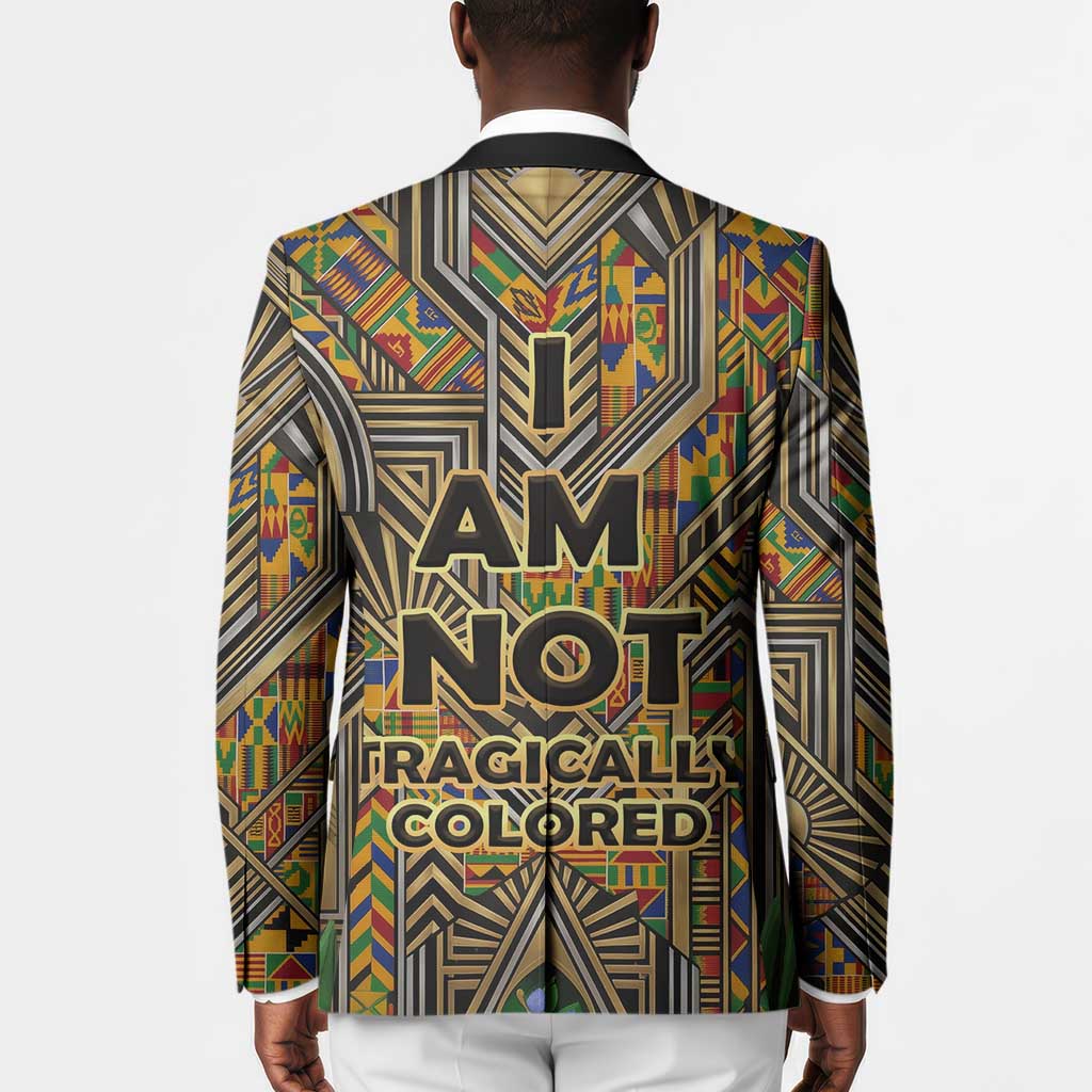 Zora Neale Hurston Blazer Bold Kente and Art Deco Pattern - I Am Not Tragically Colored - African Pride