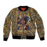 Zora Neale Hurston Bomber Jacket Bold Kente and Art Deco Pattern - I Am Not Tragically Colored - African Pride