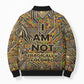 Zora Neale Hurston Bomber Puffer Jacket Bold Kente and Art Deco Pattern - I Am Not Tragically Colored - African Pride