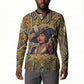 Zora Neale Hurston Button Sweatshirt Bold Kente and Art Deco Pattern - I Am Not Tragically Colored