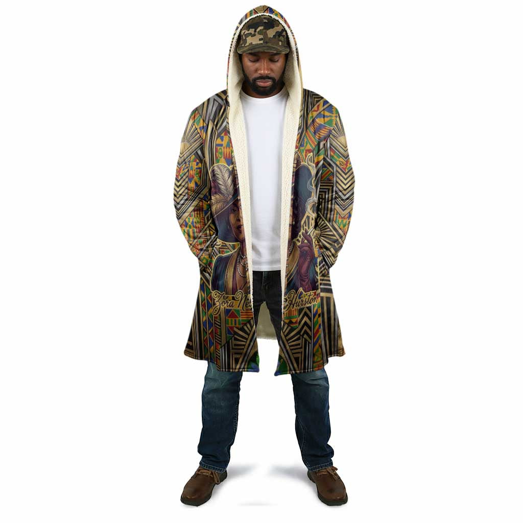 Zora Neale Hurston Cloak Bold Kente and Art Deco Pattern - I Am Not Tragically Colored - African Pride