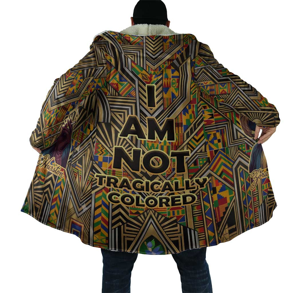 Zora Neale Hurston Cloak Bold Kente and Art Deco Pattern - I Am Not Tragically Colored - African Pride