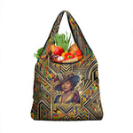 Zora Neale Hurston Grocery Bag Bold Kente and Art Deco Pattern - I Am Not Tragically Colored - African Pride
