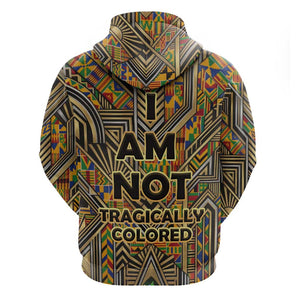 Zora Neale Hurston Hoodie Bold Kente and Art Deco Pattern - I Am Not Tragically Colored - African Pride
