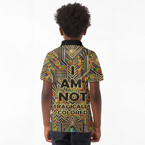 Zora Neale Hurston Kid Polo Shirt Bold Kente and Art Deco Pattern - I Am Not Tragically Colored - African Pride