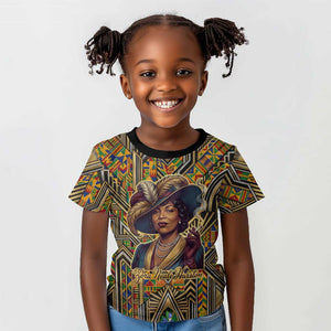 Zora Neale Hurston Kid T shirt Bold Kente and Art Deco Pattern - I Am Not Tragically Colored - African Pride