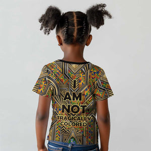 Zora Neale Hurston Kid T shirt Bold Kente and Art Deco Pattern - I Am Not Tragically Colored - African Pride