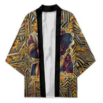 Zora Neale Hurston Kimono Bold Kente and Art Deco Pattern - I Am Not Tragically Colored - African Pride