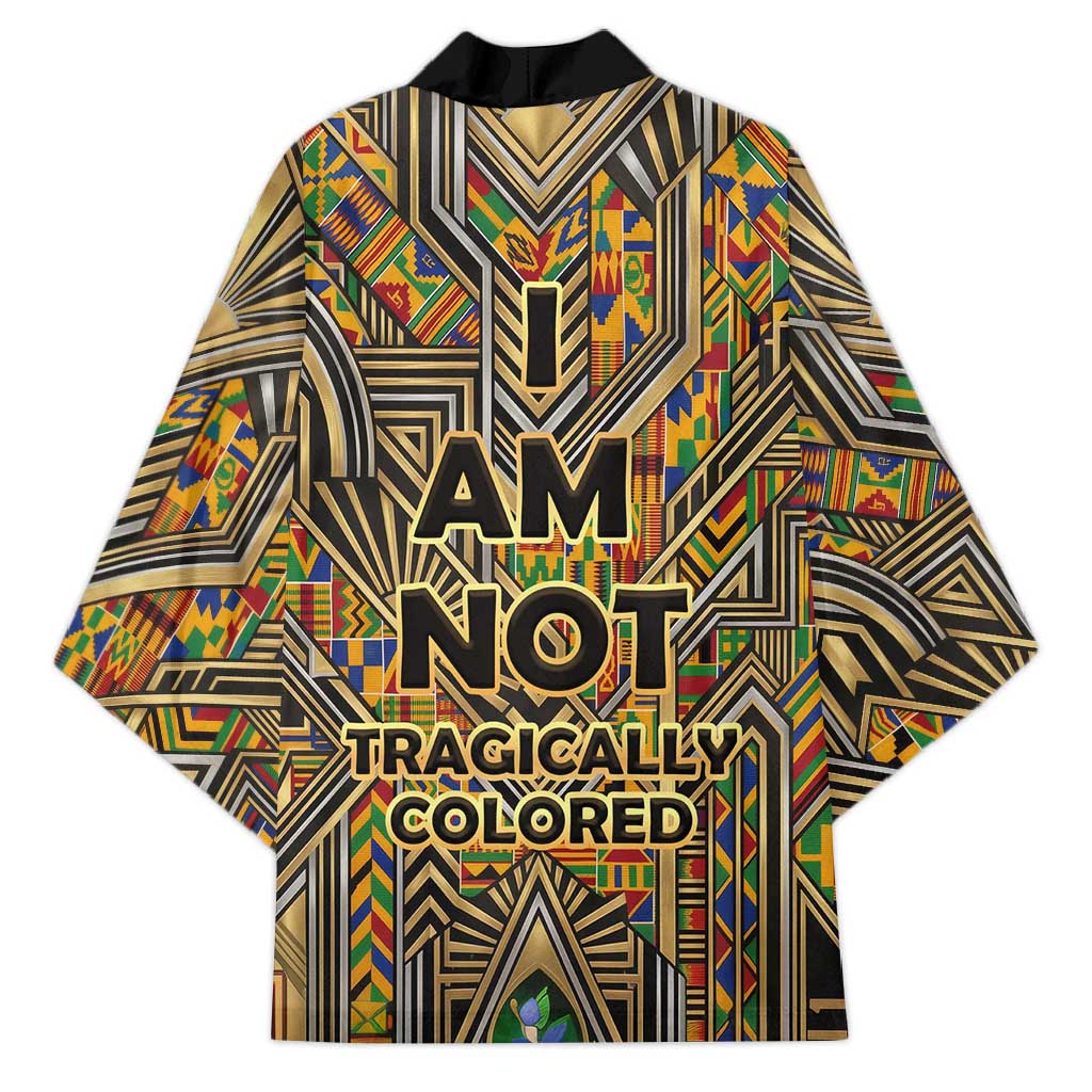 Zora Neale Hurston Kimono Bold Kente and Art Deco Pattern - I Am Not Tragically Colored - African Pride