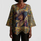 Zora Neale Hurston Kimono Sleeve Blouse Bold Kente and Art Deco Pattern - I Am Not Tragically Colored - African Pride