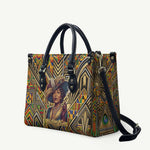 Zora Neale Hurston Leather Bag Bold Kente and Art Deco Pattern - I Am Not Tragically Colored - African Pride