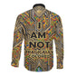 Zora Neale Hurston Long Sleeve Button Shirt Bold Kente and Art Deco Pattern - I Am Not Tragically Colored - African Pride