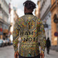 Zora Neale Hurston Long Sleeve Button Shirt Bold Kente and Art Deco Pattern - I Am Not Tragically Colored - African Pride