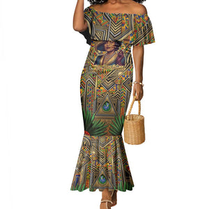 Zora Neale Hurston Mermaid Dress Bold Kente and Art Deco Pattern - I Am Not Tragically Colored - African Pride