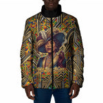 Zora Neale Hurston Padded Jacket Bold Kente and Art Deco Pattern - I Am Not Tragically Colored - African Pride