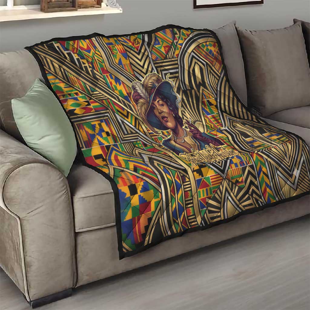 Zora Neale Hurston Quilt Bold Kente and Art Deco Pattern - I Am Not Tragically Colored - African Pride