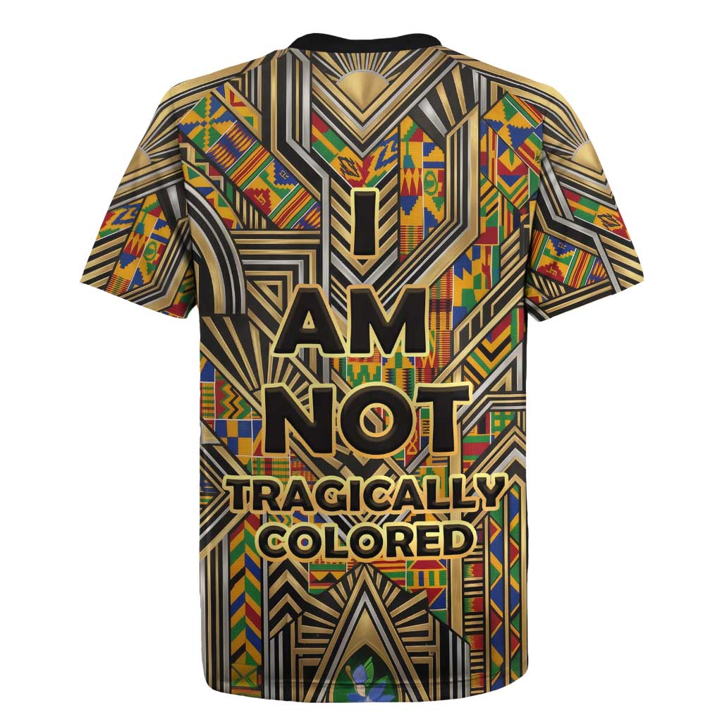 Zora Neale Hurston Rugby Jersey Bold Kente and Art Deco Pattern - I Am Not Tragically Colored - African Pride
