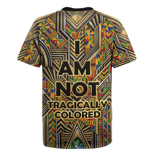 Zora Neale Hurston Rugby Jersey Bold Kente and Art Deco Pattern - I Am Not Tragically Colored - African Pride
