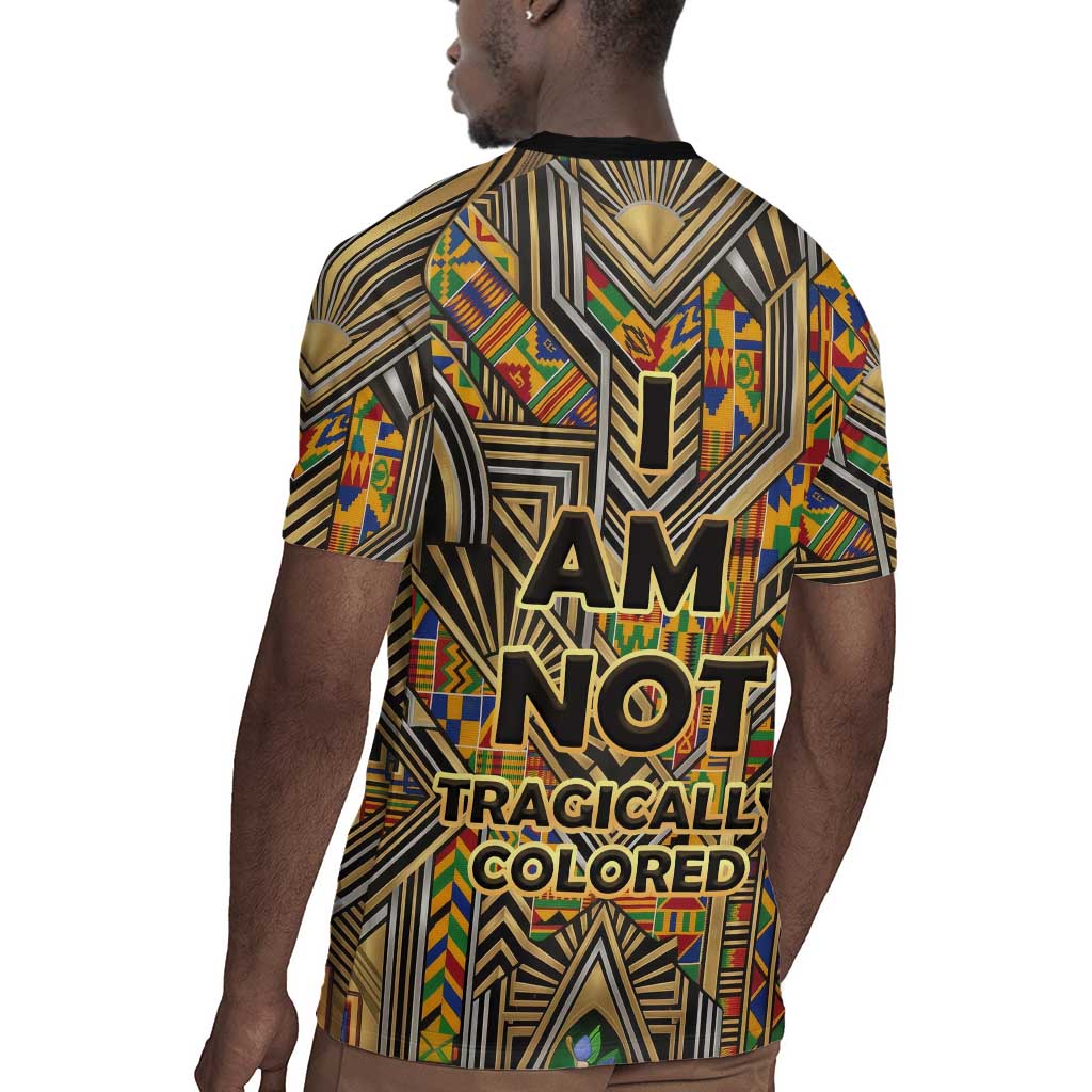 Zora Neale Hurston Rugby Jersey Bold Kente and Art Deco Pattern - I Am Not Tragically Colored - African Pride