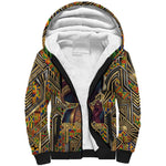 Zora Neale Hurston Sherpa Hoodie Bold Kente and Art Deco Pattern - I Am Not Tragically Colored - African Pride