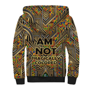 Zora Neale Hurston Sherpa Hoodie Bold Kente and Art Deco Pattern - I Am Not Tragically Colored - African Pride