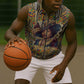 Zora Neale Hurston Sleeveless Zip Hoodie Bold Kente and Art Deco Pattern - I Am Not Tragically Colored - African Pride