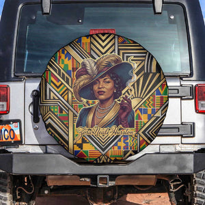 Zora Neale Hurston Spare Tire Cover Bold Kente and Art Deco Pattern - I Am Not Tragically Colored - African Pride