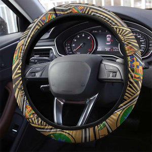 Zora Neale Hurston Steering Wheel Cover Bold Kente and Art Deco Pattern - I Am Not Tragically Colored - African Pride