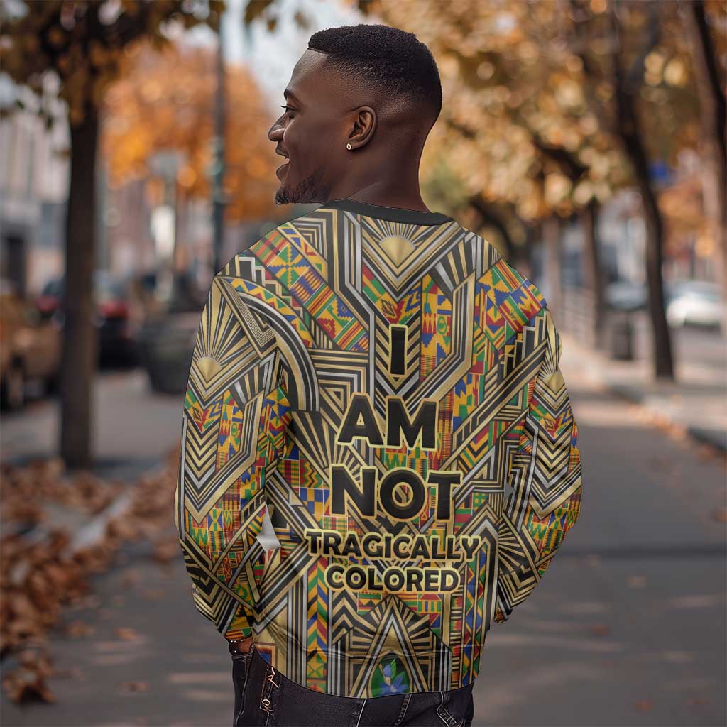 Zora Neale Hurston Sweatshirt Bold Kente and Art Deco Pattern - I Am Not Tragically Colored - African Pride