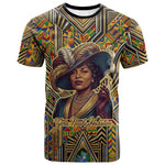 Zora Neale Hurston T shirt Bold Kente and Art Deco Pattern - I Am Not Tragically Colored - African Pride