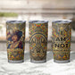 Zora Neale Hurston Tumbler Cup Bold Kente and Art Deco Pattern - I Am Not Tragically Colored - African Pride