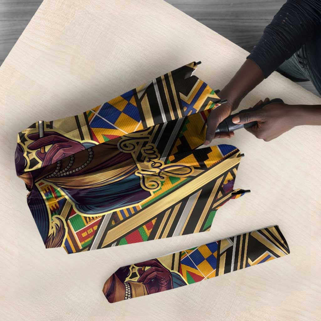 Zora Neale Hurston Umbrella Bold Kente and Art Deco Pattern - I Am Not Tragically Colored - African Pride