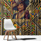 Zora Neale Hurston Window Curtain Bold Kente and Art Deco Pattern - I Am Not Tragically Colored - African Pride