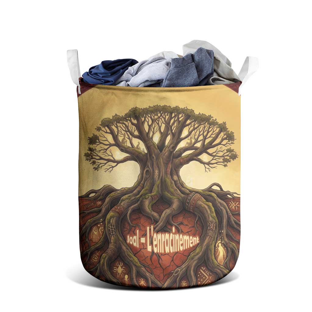 Léopold Sédar Senghor Laundry Basket Sacred Baobab Tree Design African Roots and Symbols Theme Negritude Movement - African Pride