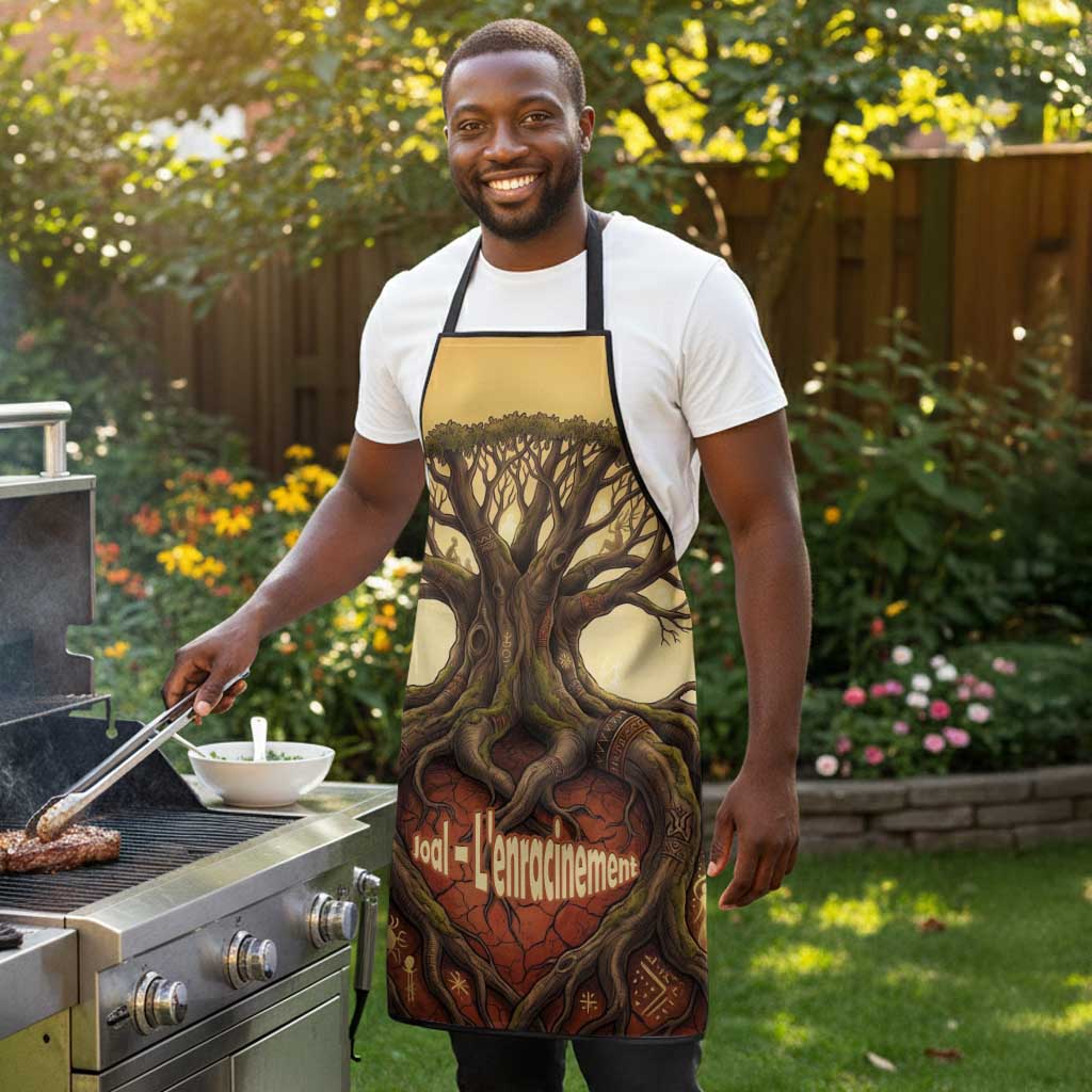 Léopold Sédar Senghor Apron Sacred Baobab Tree Design African Roots and Symbols Theme Negritude Movement - African Pride