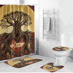 Léopold Sédar Senghor Bathroom Set Sacred Baobab Tree Design African Roots and Symbols Theme Negritude Movement - African Pride