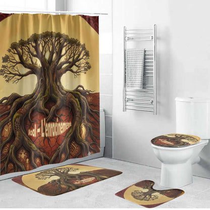 Léopold Sédar Senghor Bathroom Set Sacred Baobab Tree Design African Roots and Symbols Theme Negritude Movement - African Pride