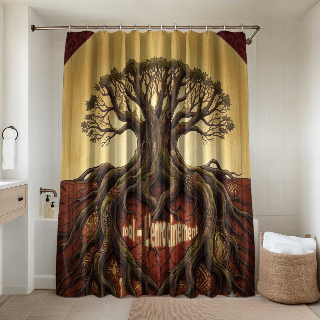 Léopold Sédar Senghor Bathroom Set Sacred Baobab Tree Design African Roots and Symbols Theme Negritude Movement - African Pride