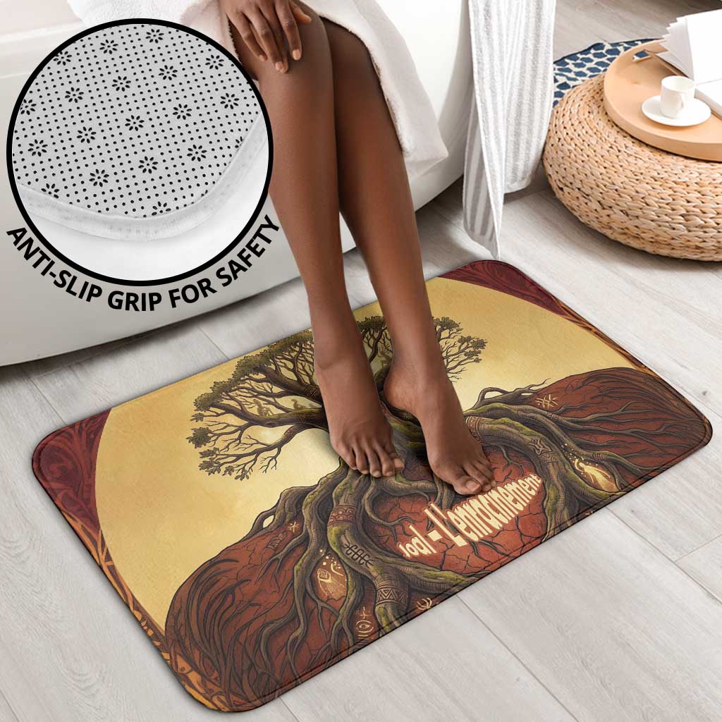 Léopold Sédar Senghor Bathroom Set Sacred Baobab Tree Design African Roots and Symbols Theme Negritude Movement - African Pride
