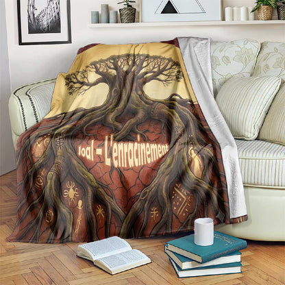 Léopold Sédar Senghor Blanket Sacred Baobab Tree Design African Roots and Symbols Theme Negritude Movement - African Pride