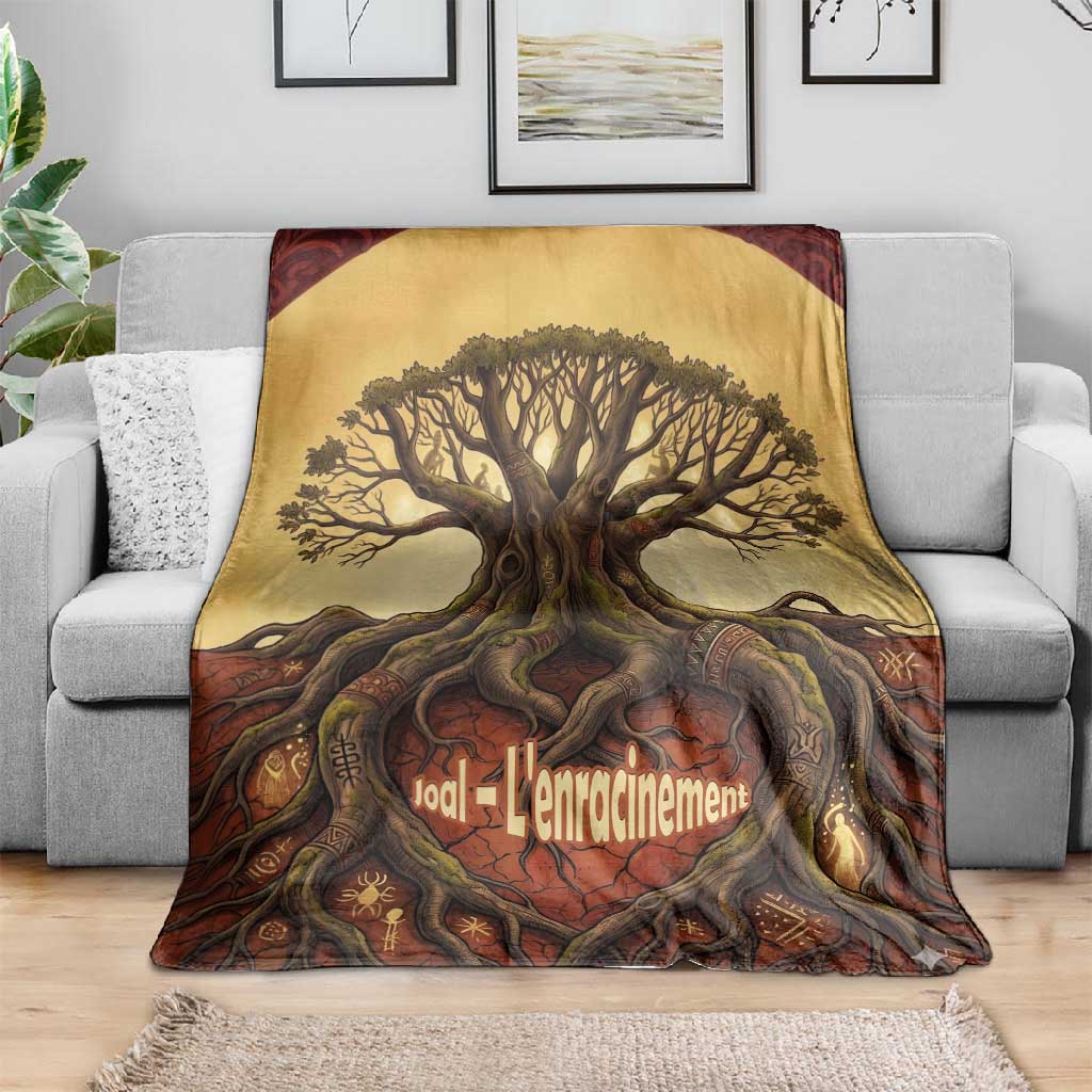 Léopold Sédar Senghor Blanket Sacred Baobab Tree Design African Roots and Symbols Theme Negritude Movement - African Pride