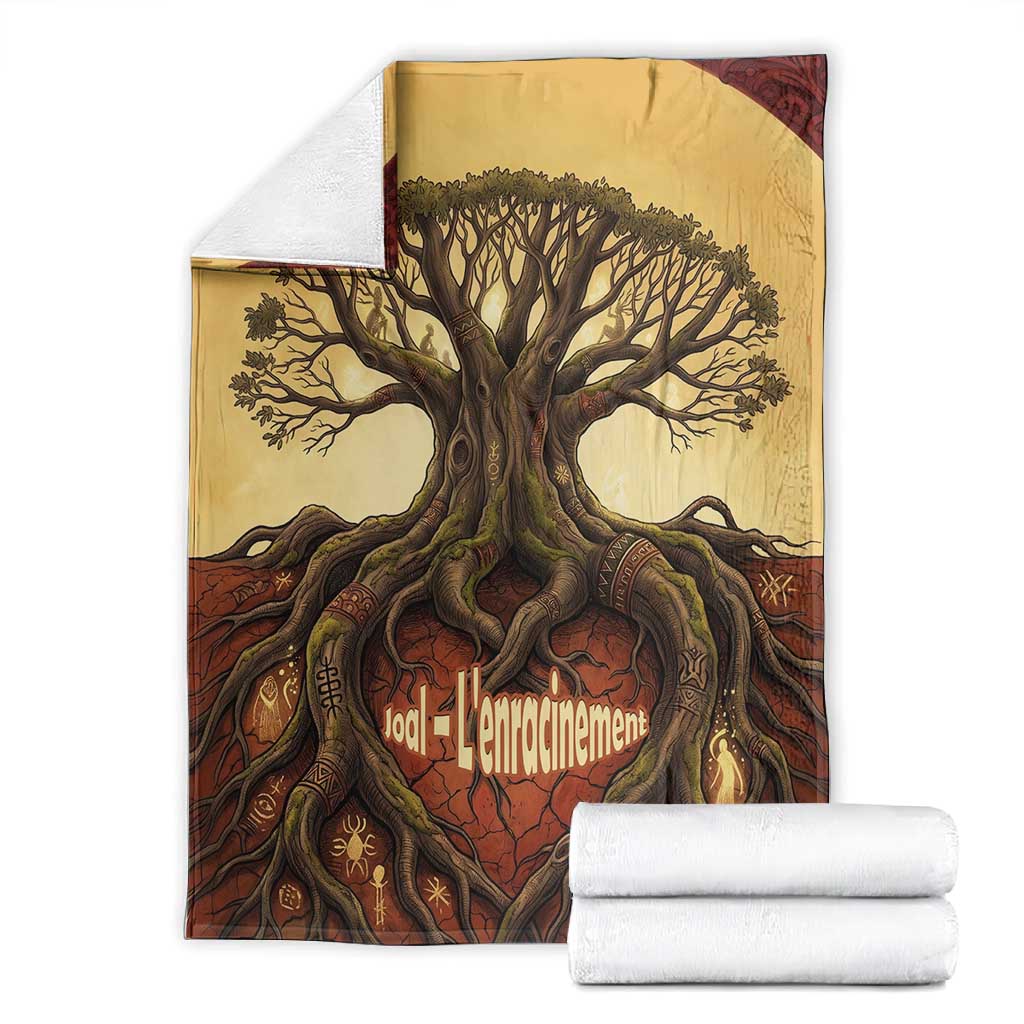 Léopold Sédar Senghor Blanket Sacred Baobab Tree Design African Roots and Symbols Theme Negritude Movement - African Pride