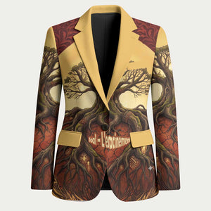 Léopold Sédar Senghor Blazer Sacred Baobab Tree Design African Roots and Symbols Theme Negritude Movement - African Pride