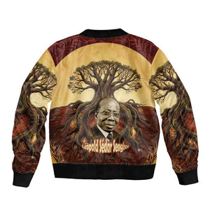 Léopold Sédar Senghor Bomber Jacket Sacred Baobab Tree Design African Roots and Symbols Theme Negritude Movement - African Pride