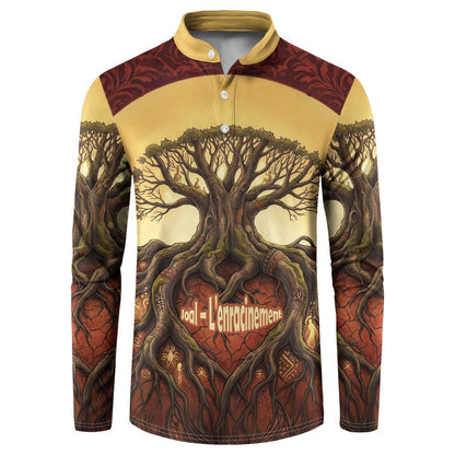 Léopold Sédar Senghor Button Sweatshirt Sacred Baobab Tree Design African Roots and Symbols Theme Negritude Movement