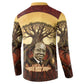 Léopold Sédar Senghor Button Sweatshirt Sacred Baobab Tree Design African Roots and Symbols Theme Negritude Movement