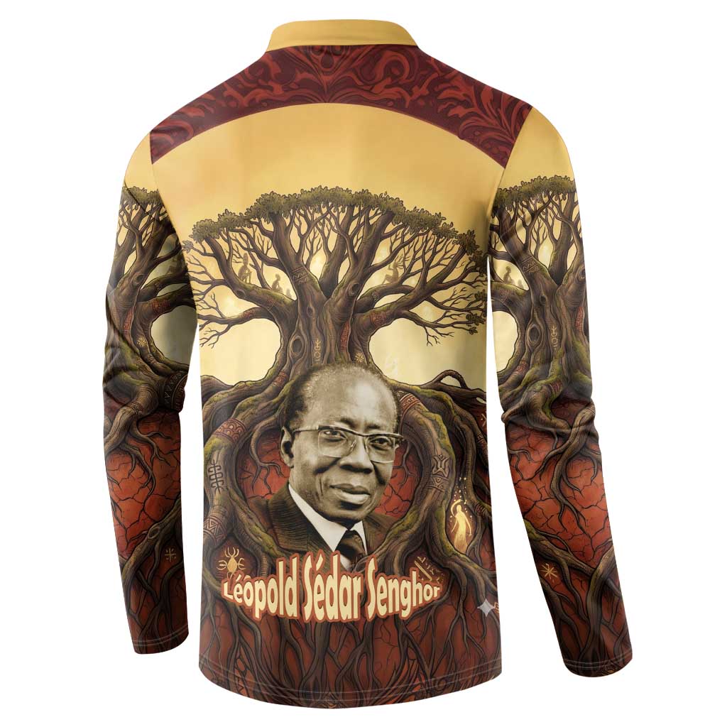 Léopold Sédar Senghor Button Sweatshirt Sacred Baobab Tree Design African Roots and Symbols Theme Negritude Movement