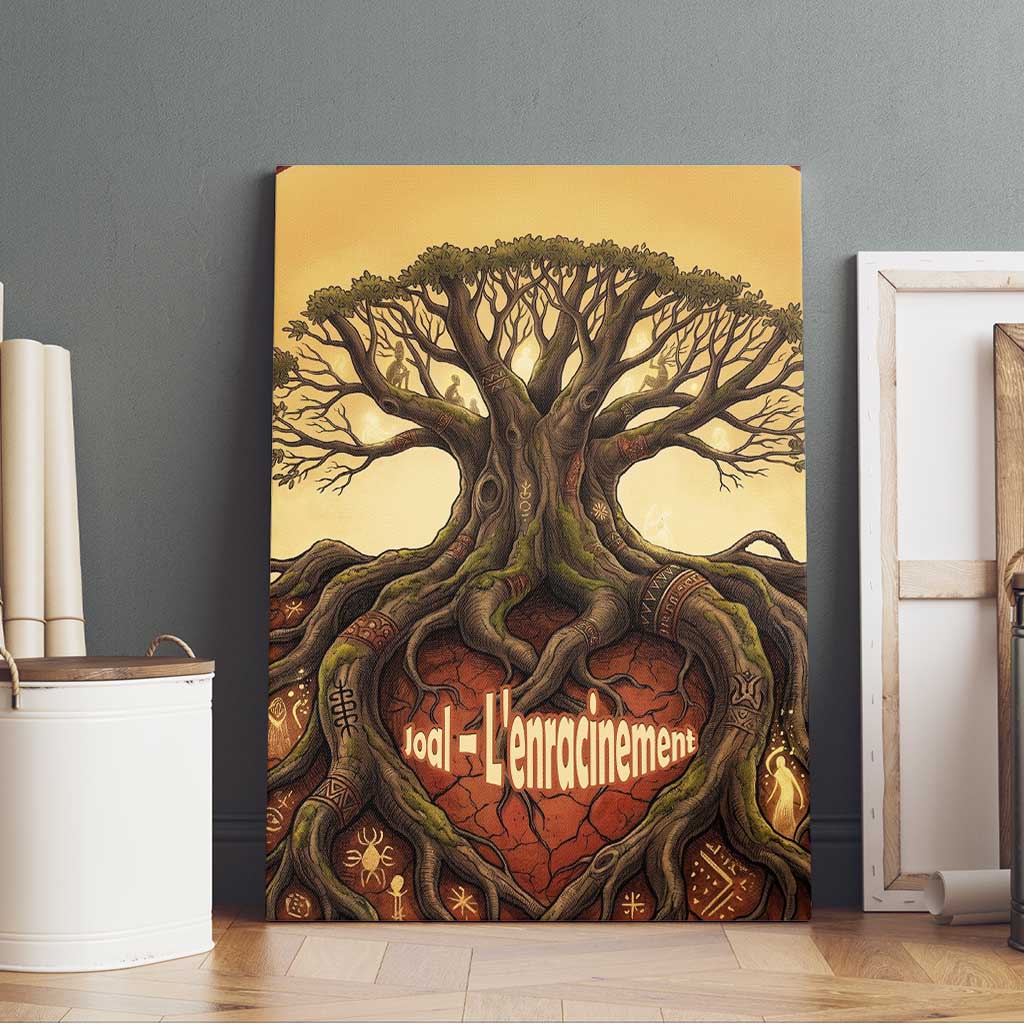 Léopold Sédar Senghor Canvas Wall Art Sacred Baobab Tree Design African Roots and Symbols Theme Negritude Movement - African Pride
