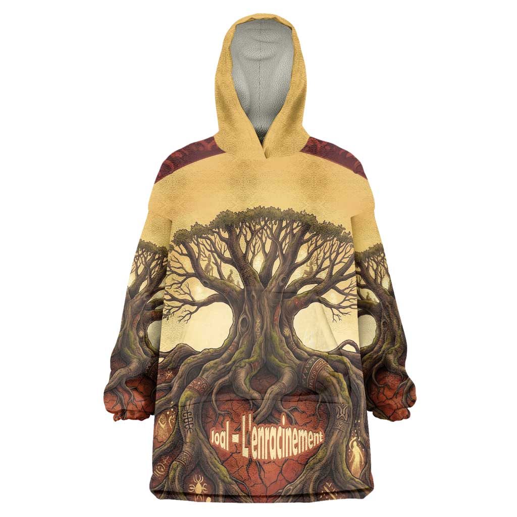 Léopold Sédar Senghor Kid Wearable Blanket Hoodie Sacred Baobab Tree Design African Roots and Symbols Theme Negritude Movement - African Pride
